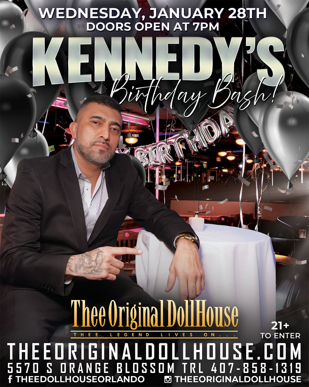 kennedy's birthday bash at thee original dollhouse