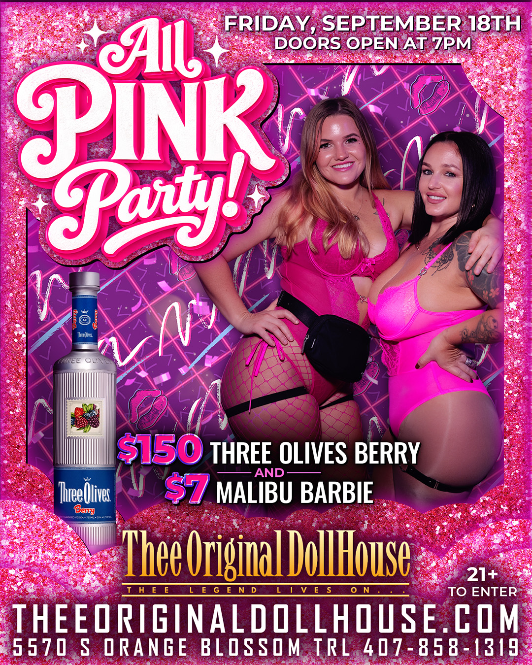 all pink party at thee original dollhouse